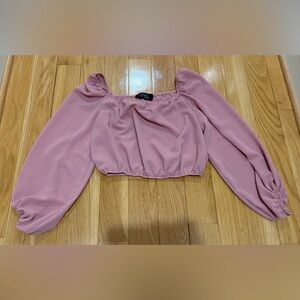 Chic Pink Off-Shoulder Crop Top